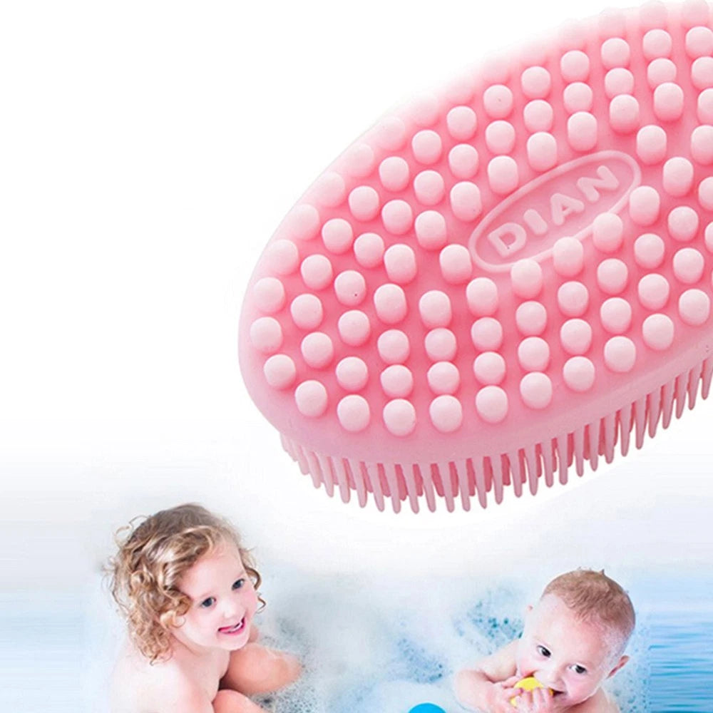2 Pcs Massage Shampoo Brush Elder Bathing Scrubber Silicone Shower