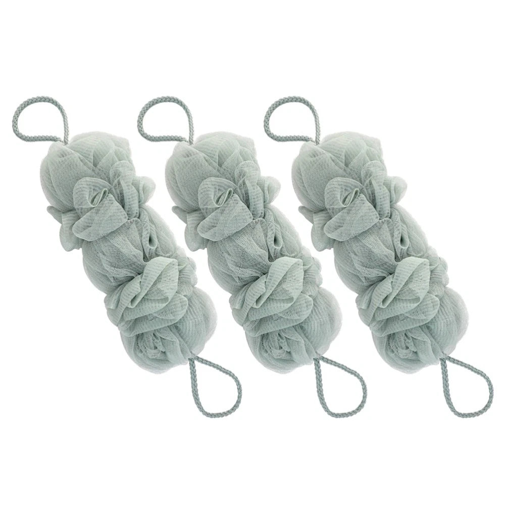3 Pcs Long Bath Ball Man Back Washer for Shower Body Exfoliator Brush