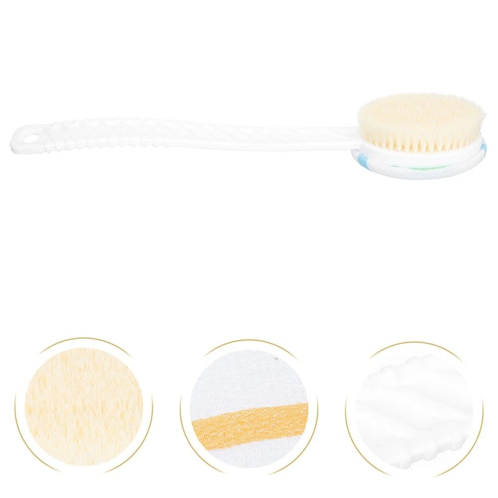 Double-head Shower Brush Bath Scrubber for Body Long Handle Man Cleaning