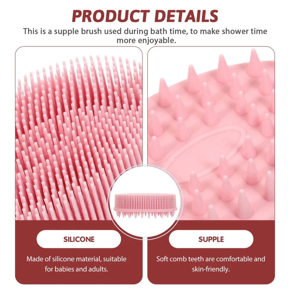 3 Pack Silicone Bath Brush Child Shampoo for Baby Shower Scrubber
