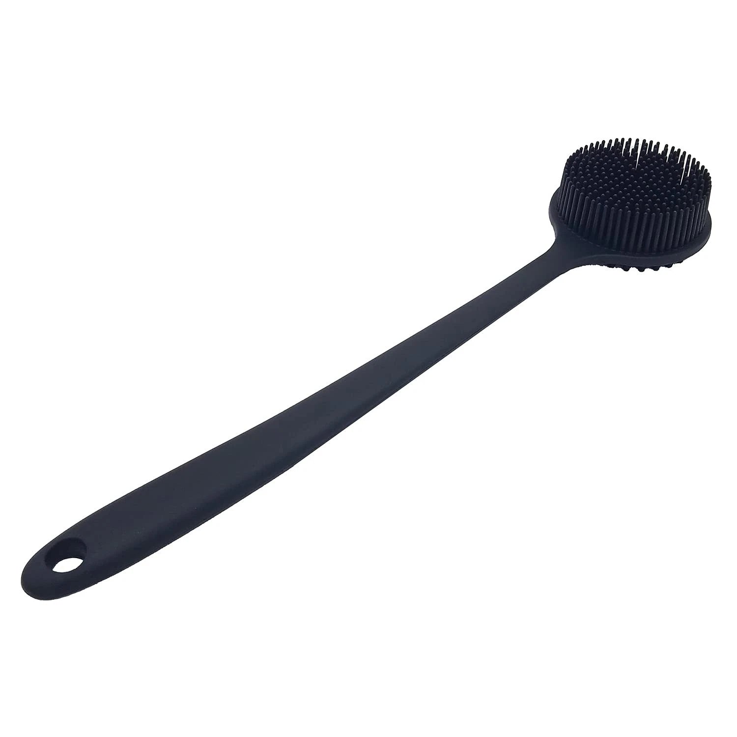 ✅ NEW- Silicone Back Scrubber for Shower Body Brush w/ Long Handle Black