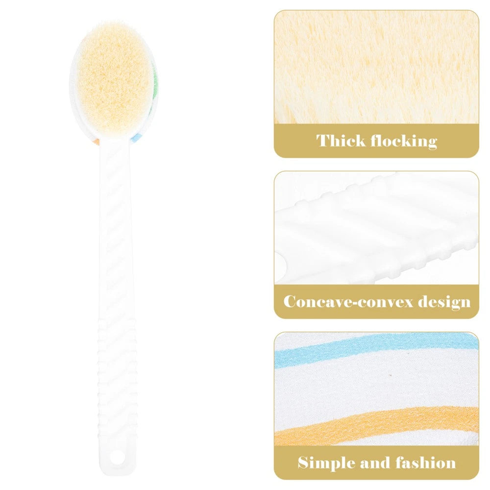Double-head Shower Brush Bath Scrubber for Body Long Handle Man Cleaning