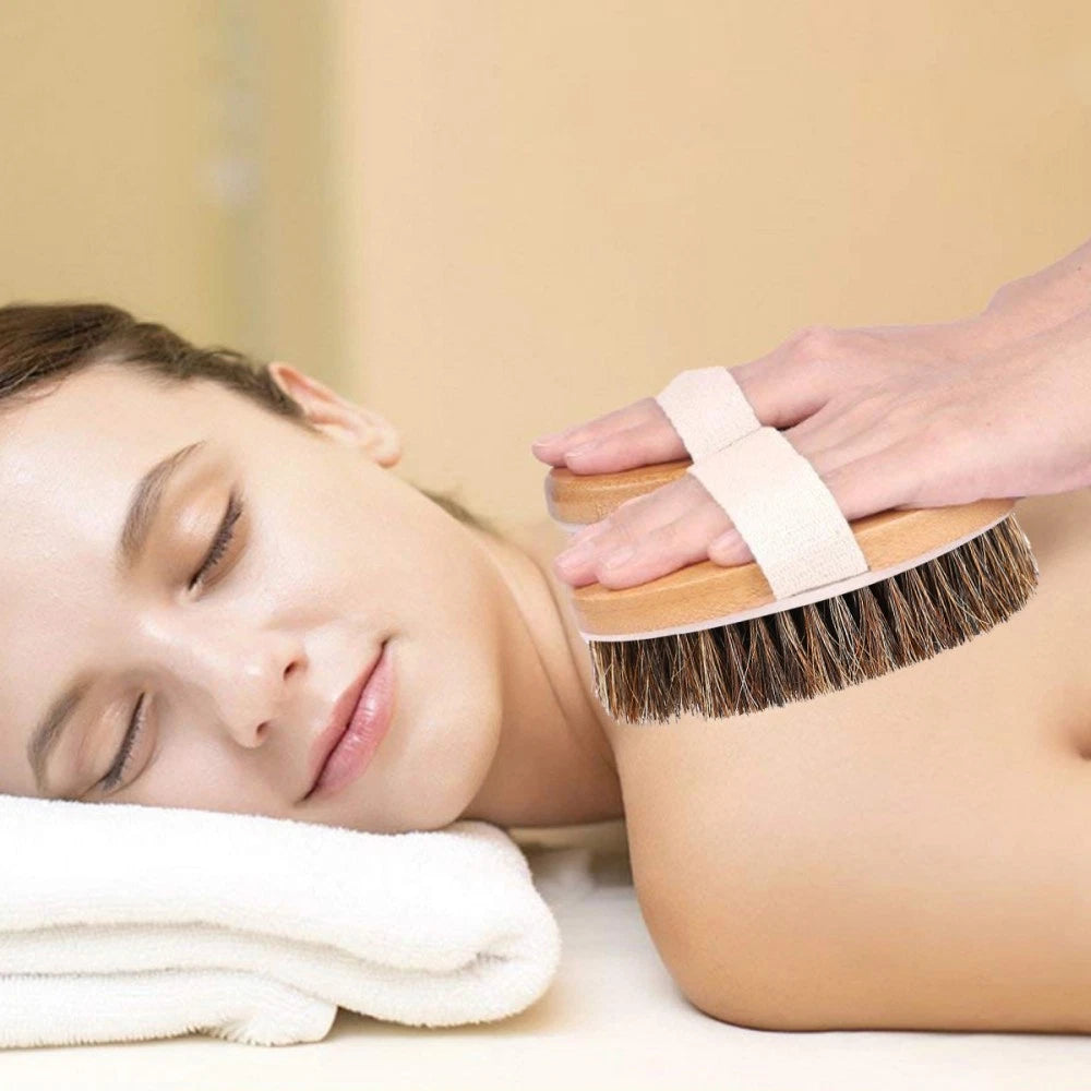 Wooden Bath Cleaning Scrubber SPA Massage Shower Brush for Home