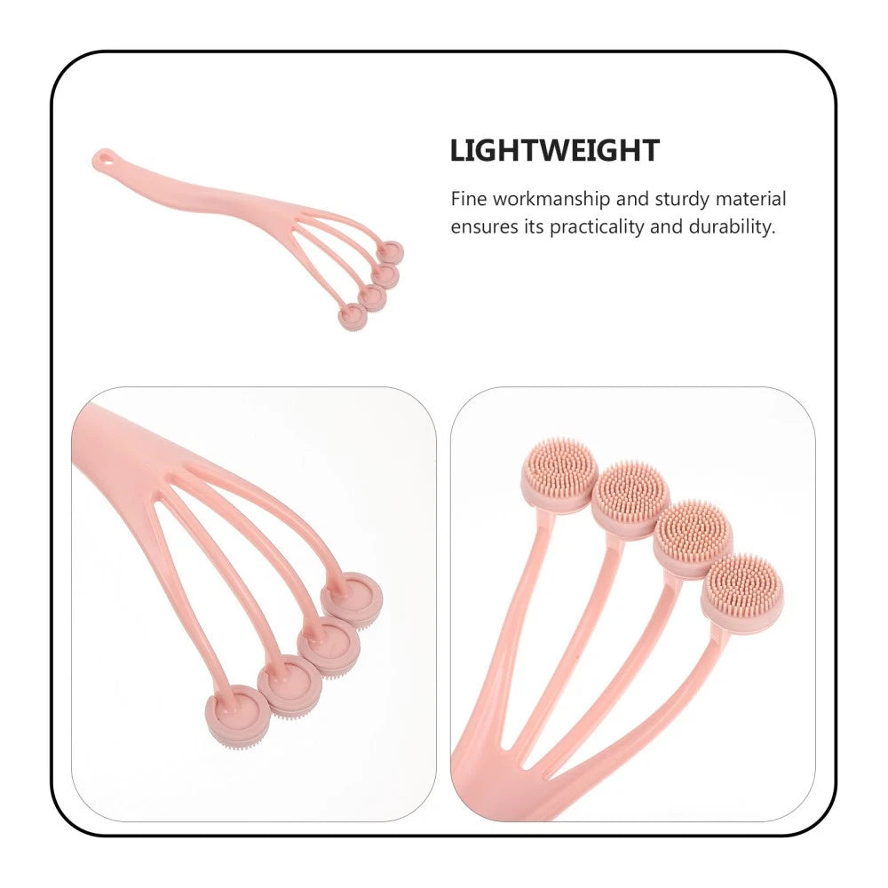 2 Pieces Exfoliating Bath Brush Back for Shower Scrubber with Long Handle