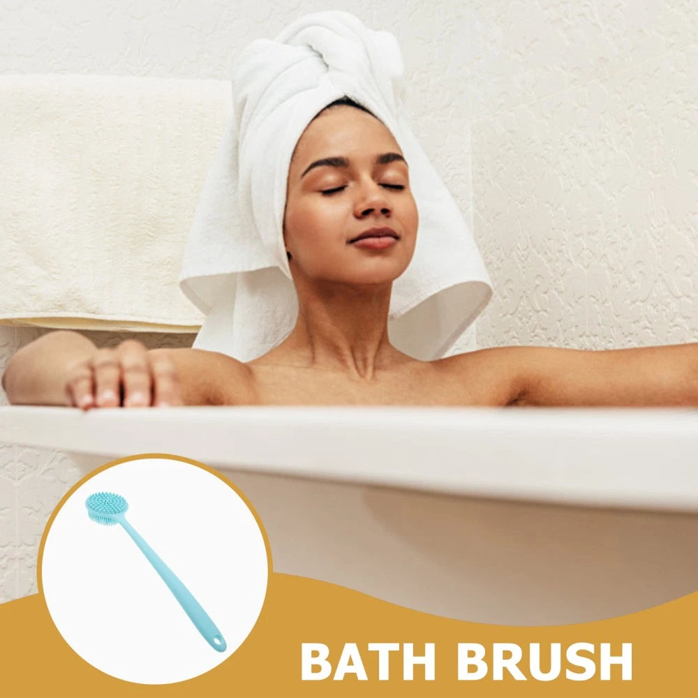 Long Handle Bath Brush Silicone Exfoliator Body Scrubber for The Shower