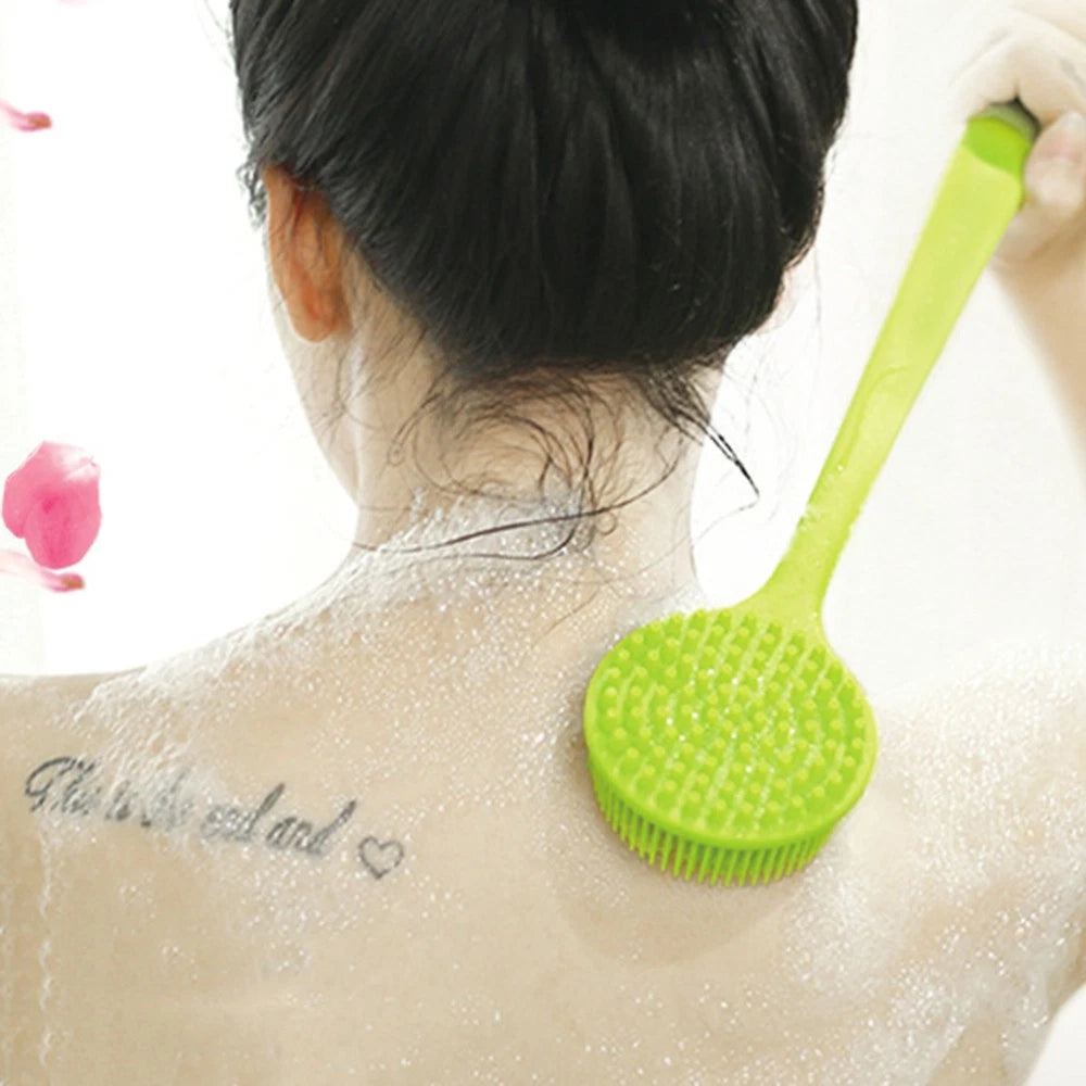 Bath Brush Body Scrubber Exfoliator Silicone Shower Man Long Handle