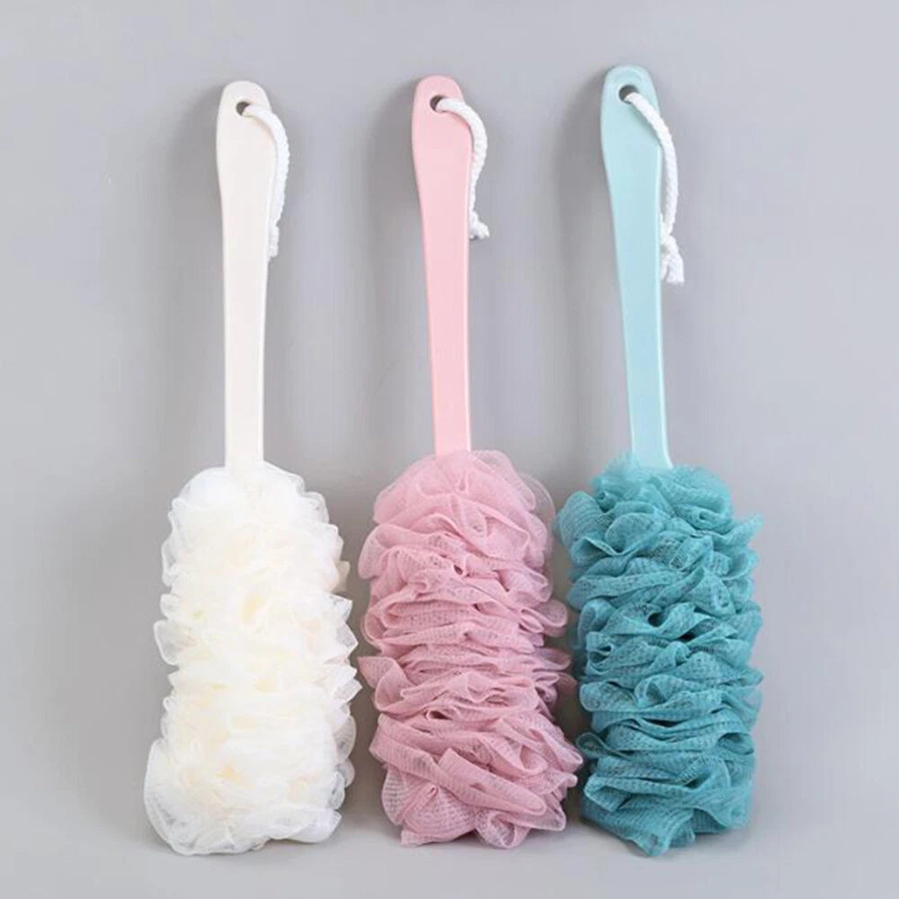 Bath Sponge Back Cleaner Brush and Towel Shower Scrubber Long Handle