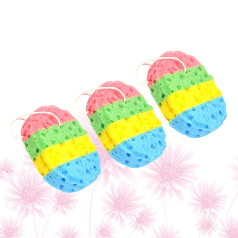 3 Pcs Bath Sponge Cleaning Brushes Shower Four Colors Sponges Bathing Tools