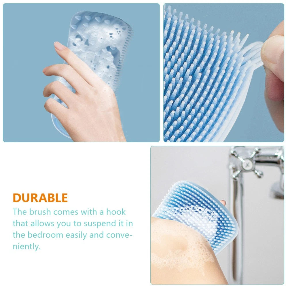 2 Pcs Silicone Shampoo Man Shower Scrubber for Body Brushes