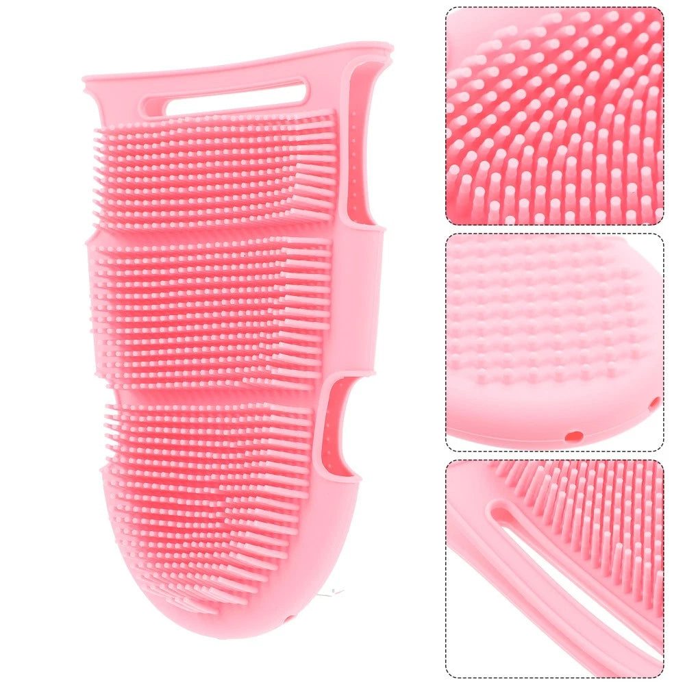 Bath Brush Elderly Miss Shower Scrubber for Body Soft Silicone Cleansing