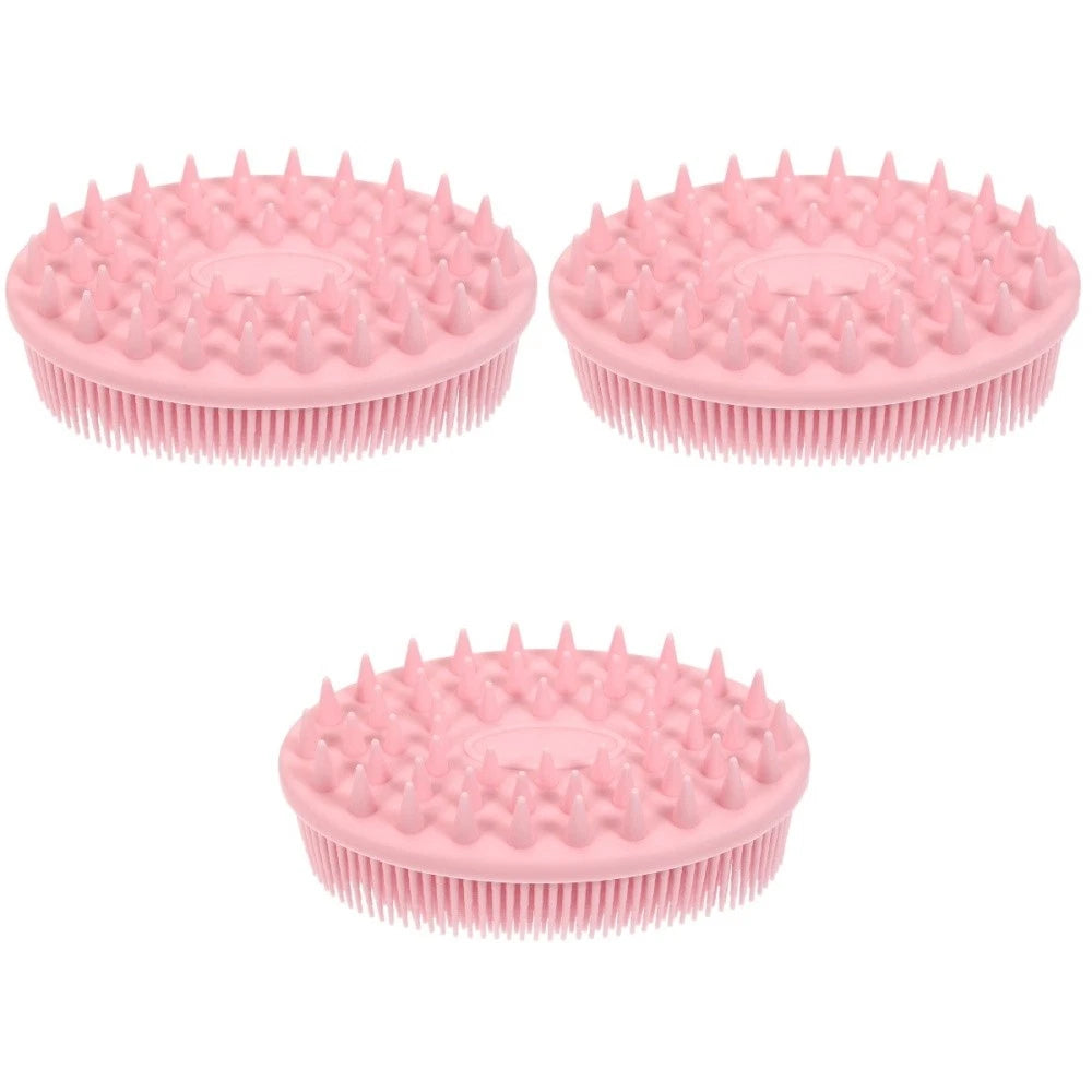 3 Pack Silicone Bath Brush Child Shampoo for Baby Shower Scrubber
