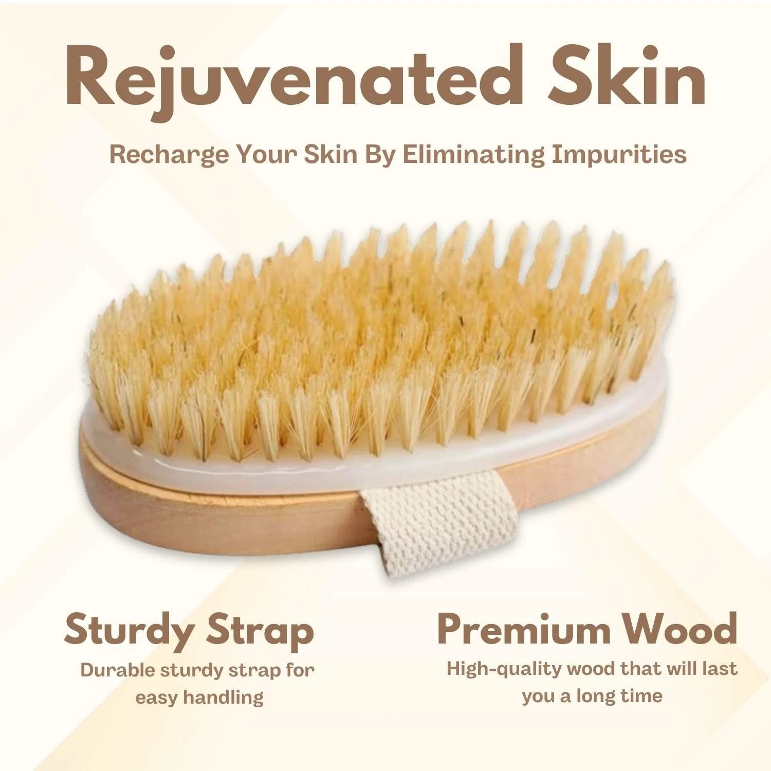 Velvet Touch Beach Wood Body Scrubber Brush | Oval Shaped