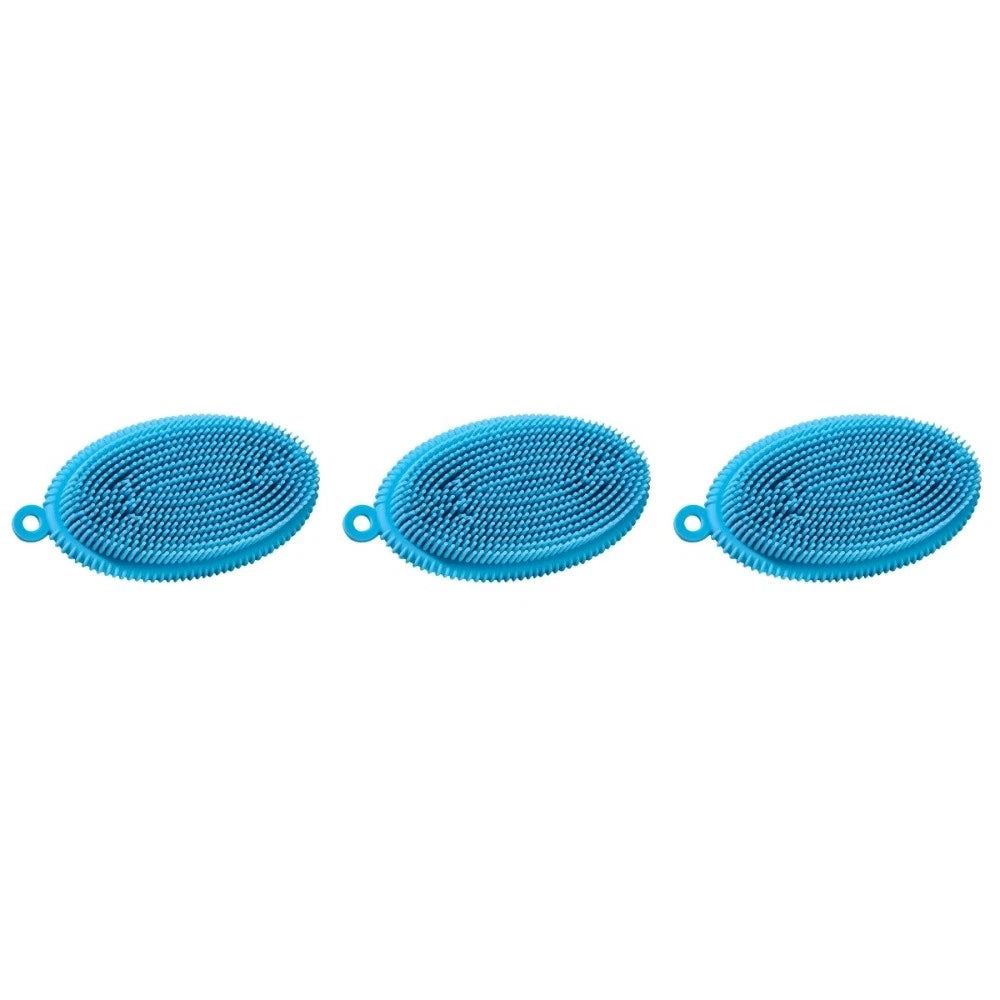 3 Pcs Bath Brush Child Newborn Hair Washing Body Silicone Scrubber