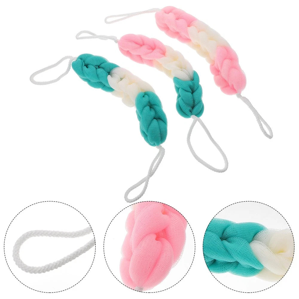 3 Pcs Bath Towel Man Body Loofah Exfoliator Exfoliating Shower Pouf