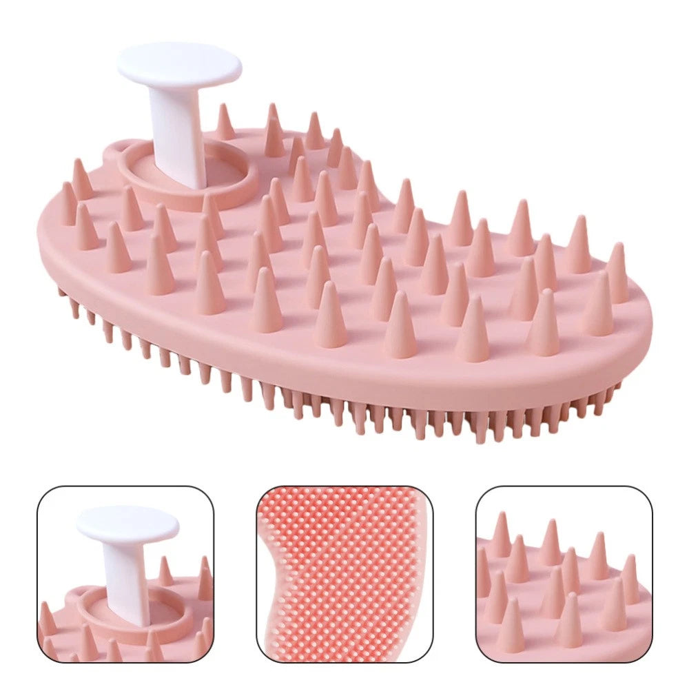 Shampoo Massage Brush Silicone Bath with Hole Soft Cleaning