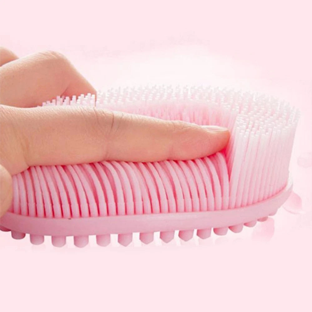 2 Pcs Massage Shampoo Brush Elder Bathing Scrubber Silicone Shower