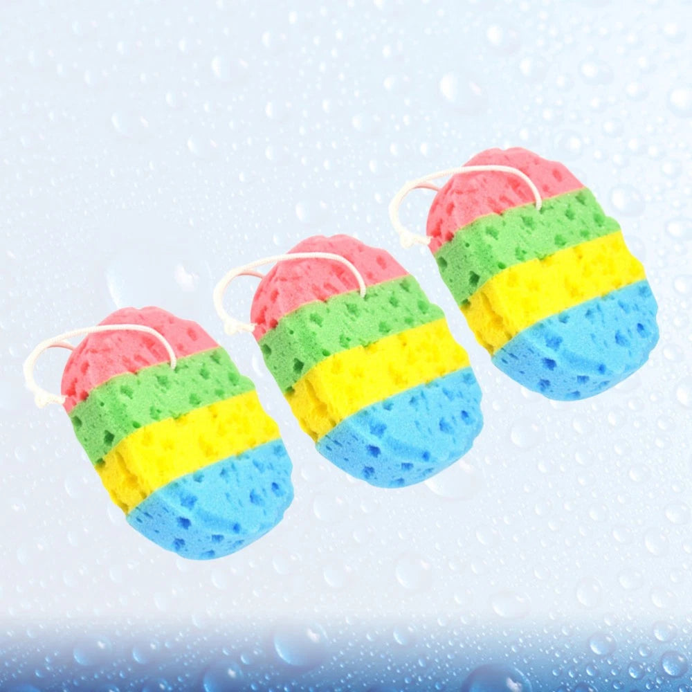 3 Pcs Bath Sponge Cleaning Brushes Shower Four Colors Sponges Bathing Tools