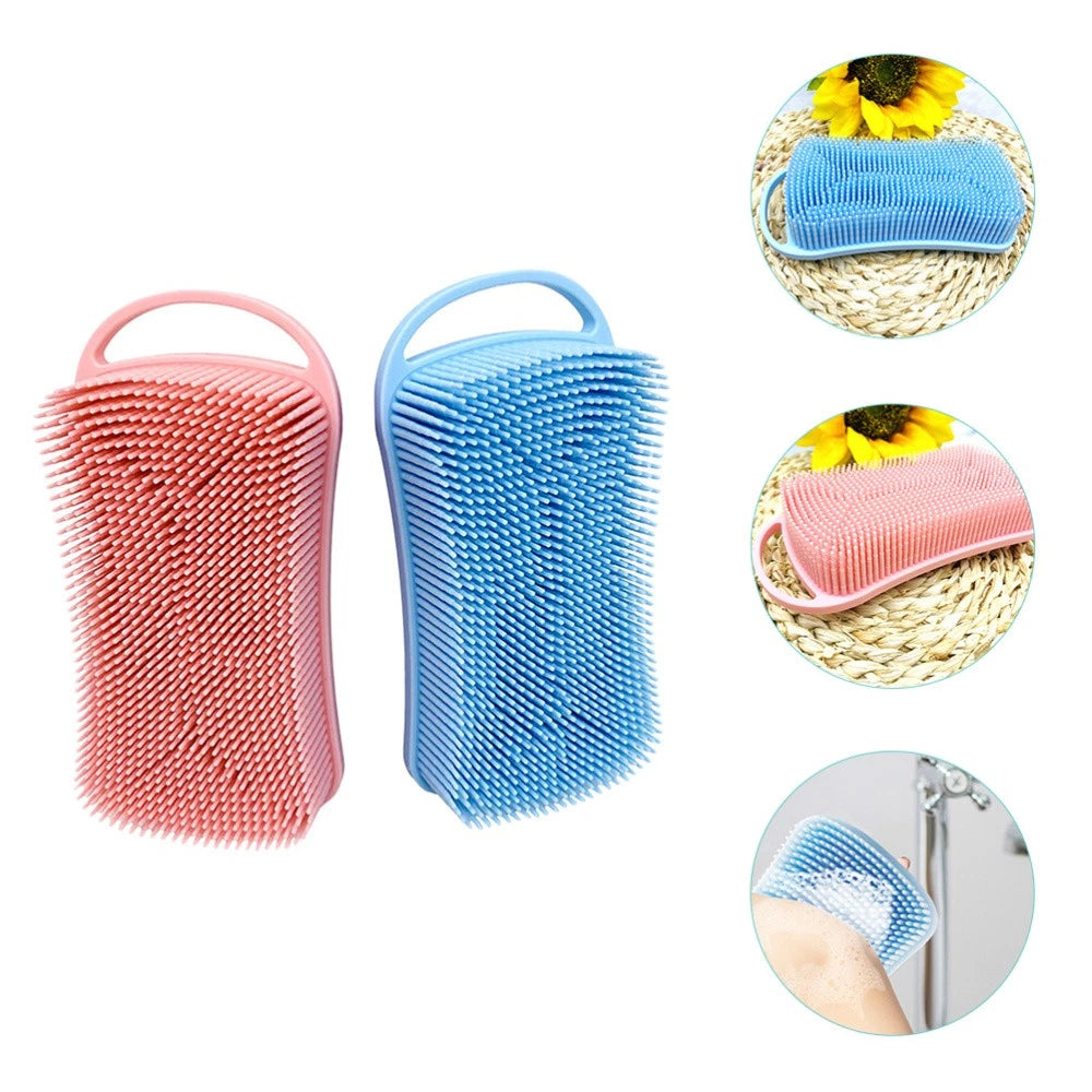 2 Pcs Silicone Shampoo Man Shower Scrubber for Body Brushes