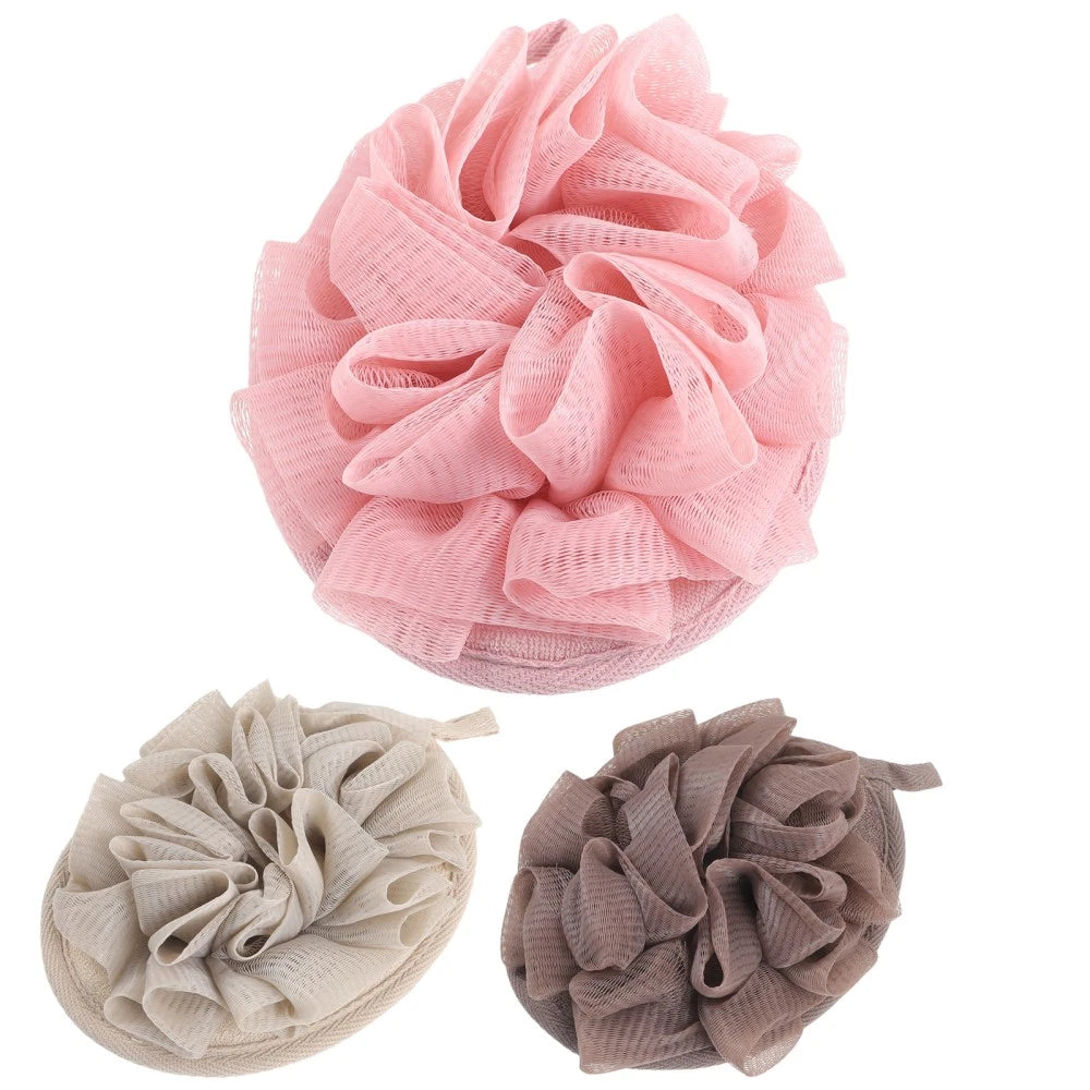 3 Pcs Bath Sponge Brush Travel Shower Puff Loofahs Scrubber Ball