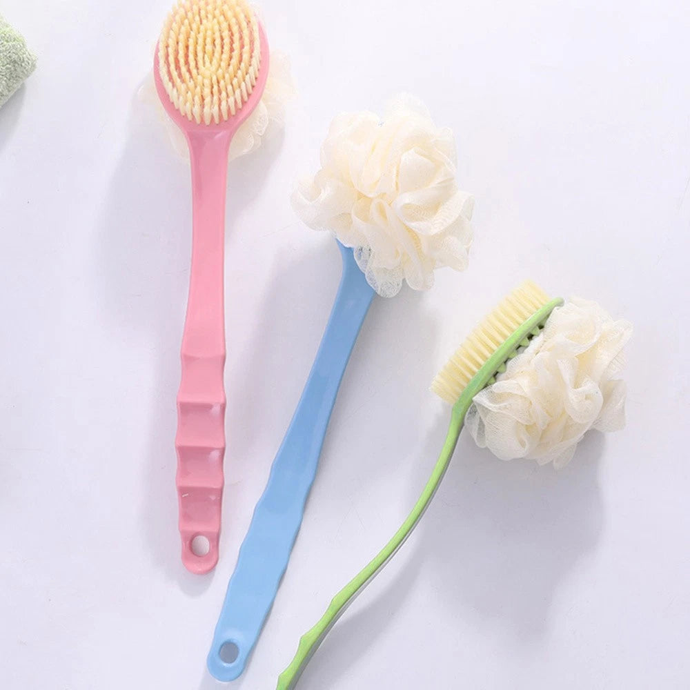 3 Pcs Bathroom Brush Flower Set Shower Scrubber for Body Men Double Sided