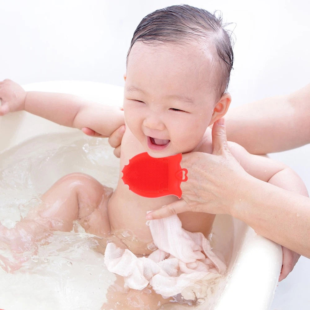 Silicone Shampoo Brush Bath Shower Baby Child Brushes for Exfoliating Scrubber