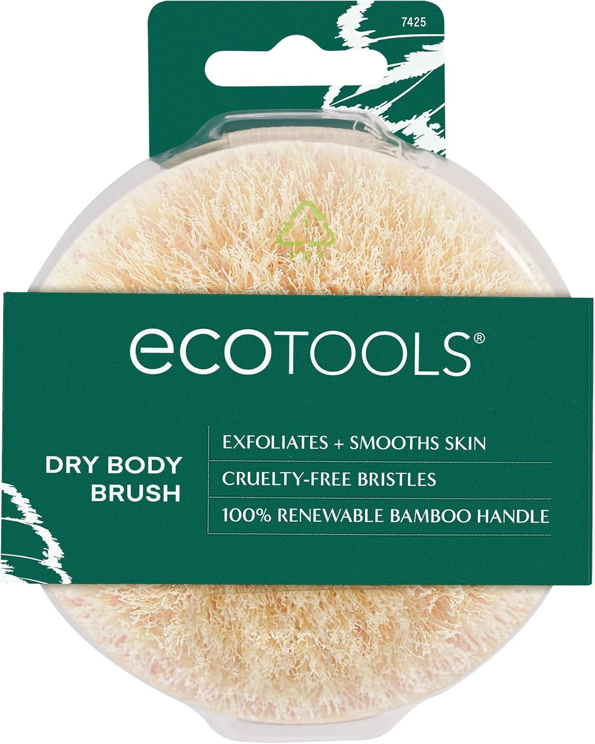 Dry Body Brush, Exfoliating Bristles, Eco-Friendly Skincare Tool, 1 Count