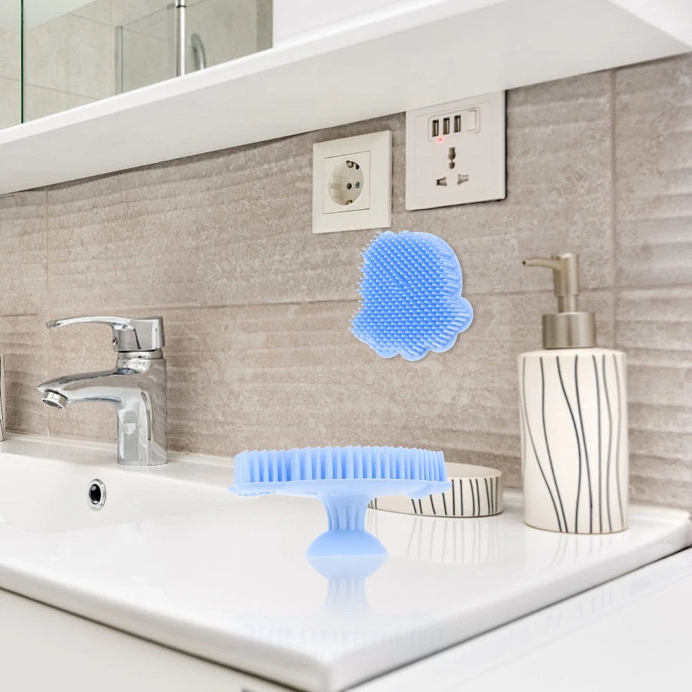 2 Pieces Silicone Shampoo Bath Massage Shower Scrubber