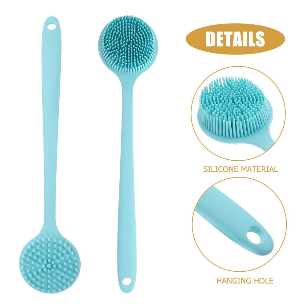 Long Handle Bath Brush Silicone Exfoliator Body Scrubber for The Shower