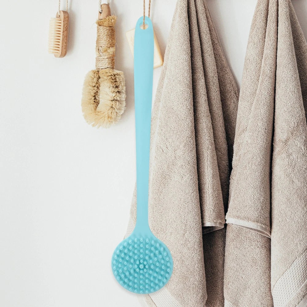 Long Handle Bath Brush Silicone Exfoliator Body Scrubber for The Shower