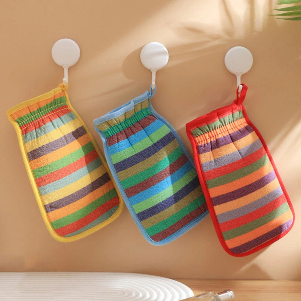 3 Pcs Bath Towel Gloves Massage Cleaning Brush Scrubber for Body