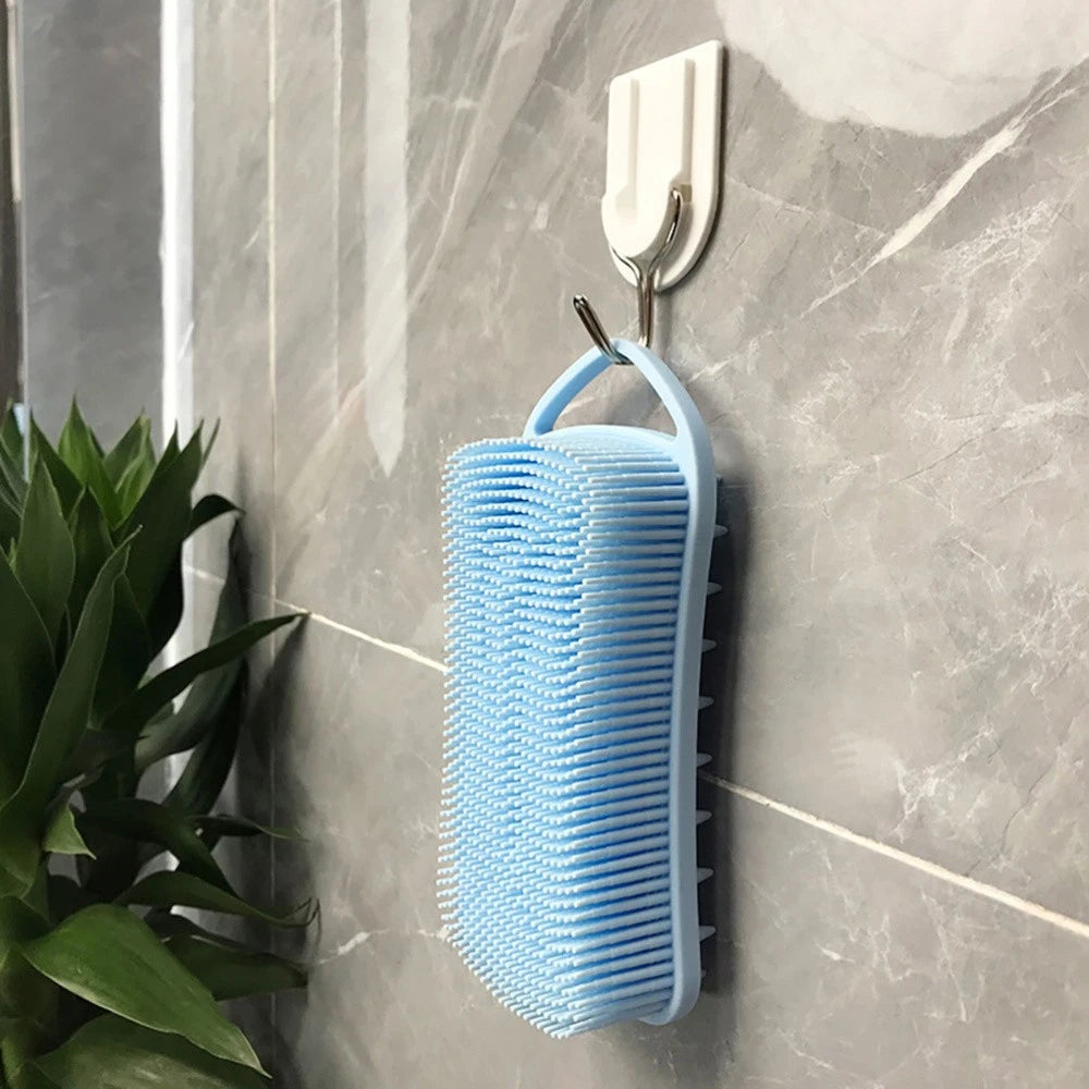 2 Pcs Silicone Shampoo Man Shower Scrubber for Body Brushes