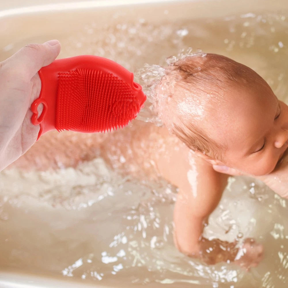 Silicone Shampoo Brush Bath Shower Baby Child Brushes for Exfoliating Scrubber