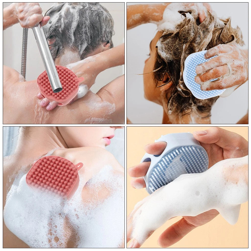 2 Pcs Shampoo Bath Brush Travel Child Body Scrub Shower Scrubber