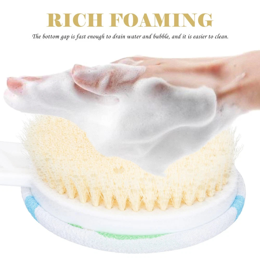 Double-head Shower Brush Bath Scrubber for Body Long Handle Man Cleaning