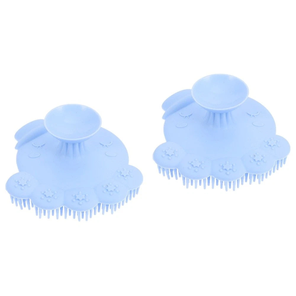 2 Pieces Silicone Shampoo Bath Massage Shower Scrubber
