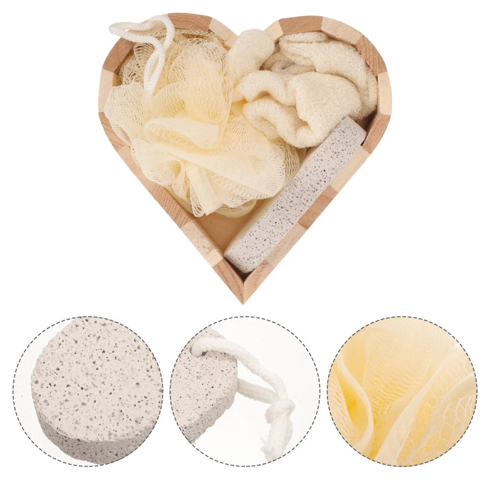 Heart-shaped Bath Brush Body Wash Sponge Back Scrubber for Shower