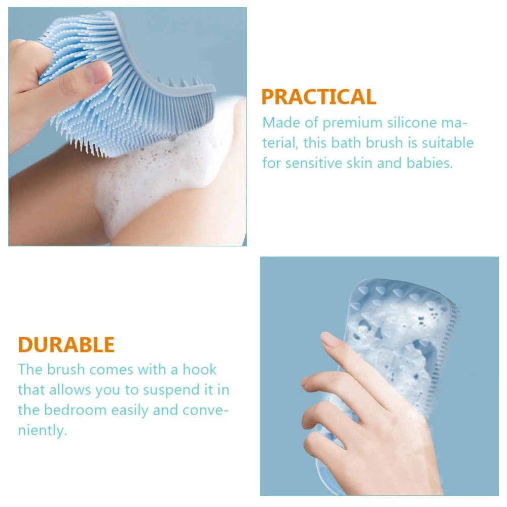 2 Pcs Silicone Shampoo Man Shower Scrubber for Body Brushes