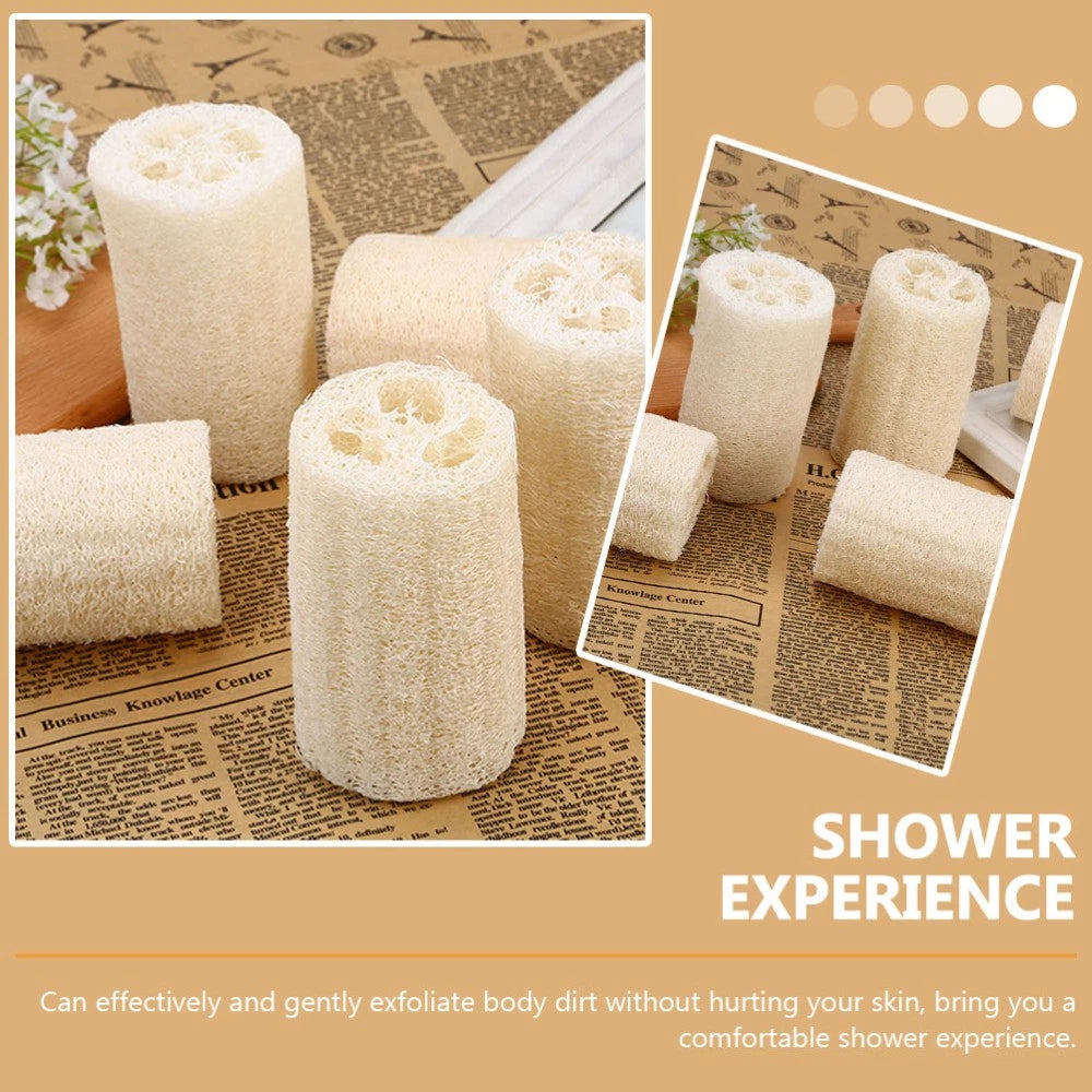 2 Pcs Loofah Bath Towel Exfoliating Washcloth Body Sponge Brush