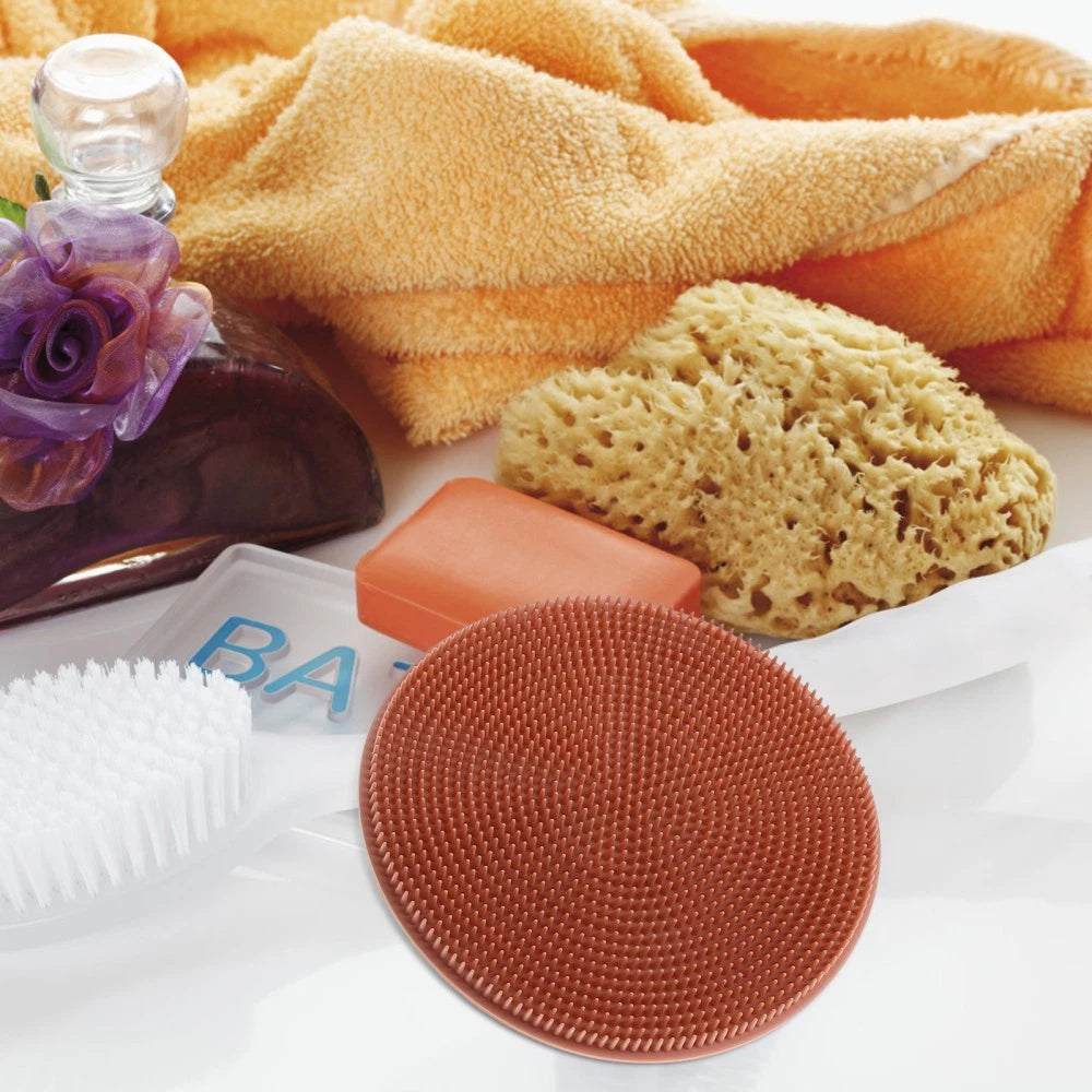2PcsSilicone Body Scrubber Daily Use Shower Scrubber Small Bathing Brush Home