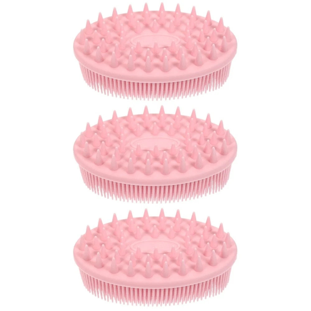 3 Pack Silicone Bath Brush Child Shampoo for Baby Shower Scrubber