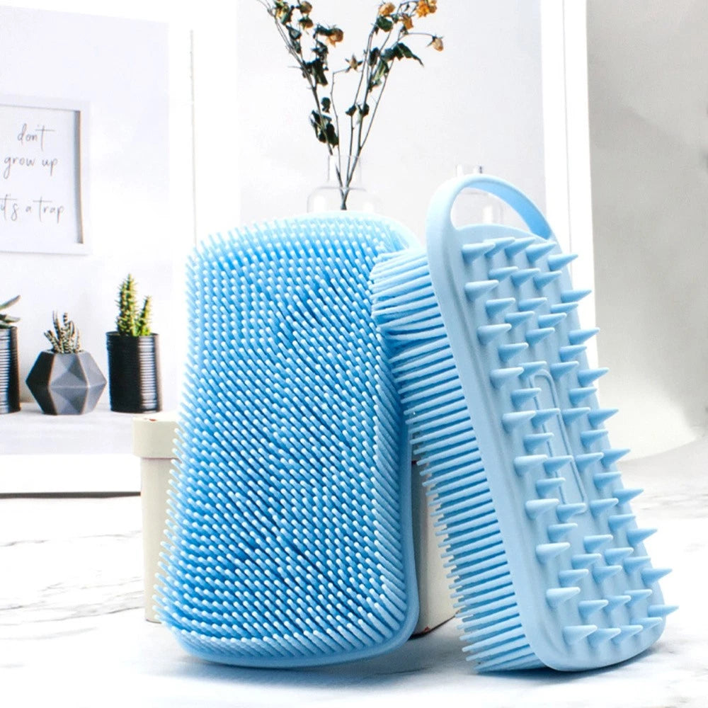2 Pcs Silicone Shampoo Man Shower Scrubber for Body Brushes