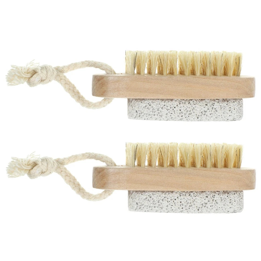 2 Pcs Double-sided Brush of Stepping Clean up Nail Bath Scrubber