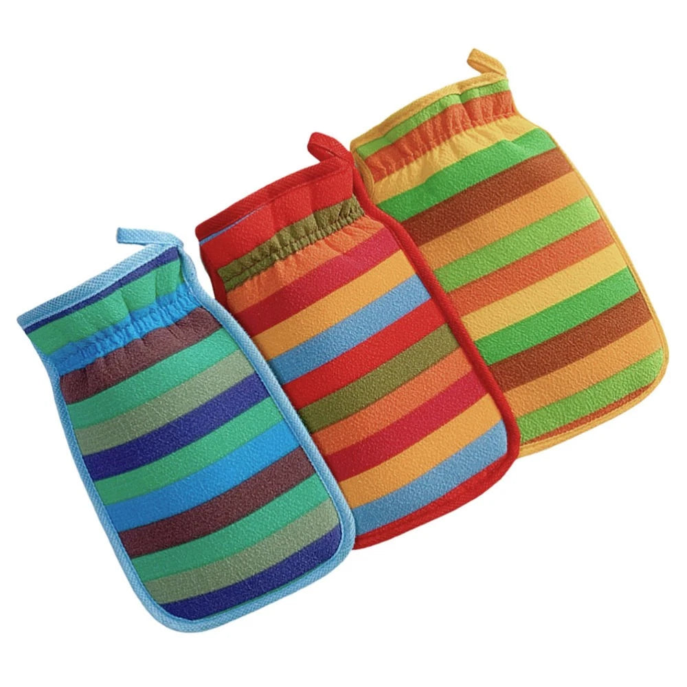 3 Pcs Bath Towel Gloves Bathing Accessories Back Brush for Shower Men