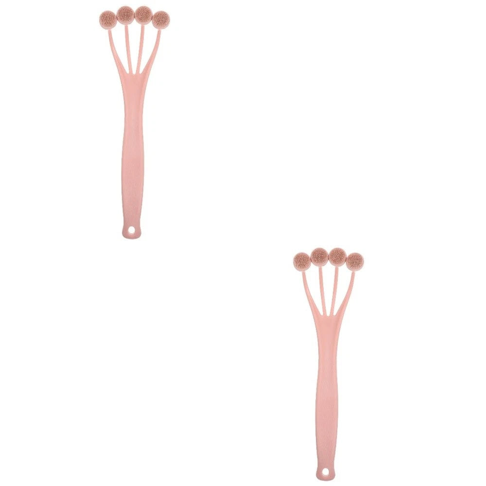 2 Pieces Exfoliating Bath Brush Back for Shower Scrubber with Long Handle