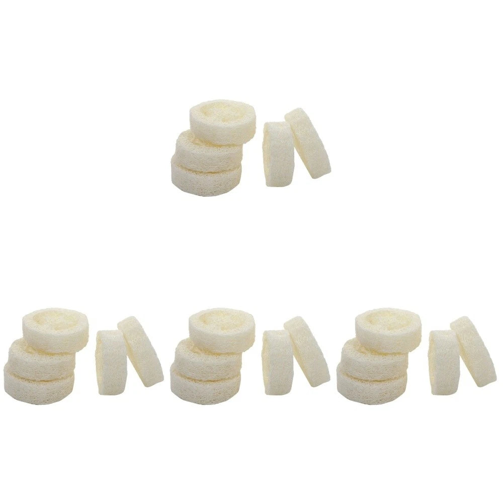 4 Pieces Loofah Shower Brush Bath Sponge Adults Scourer Travel Pad Soap Holder