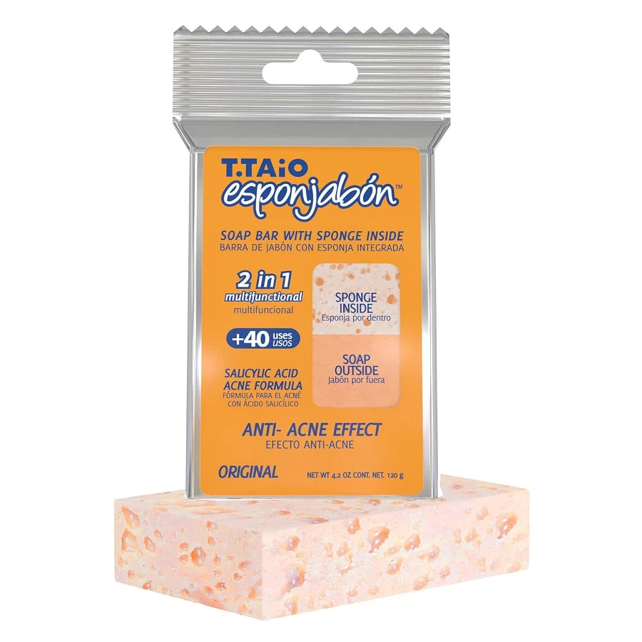 2 PACK T.Taio Esponjabon Pore-Cleansing Soap Sponges Wash Scrub ANTI ACNE EFFECT