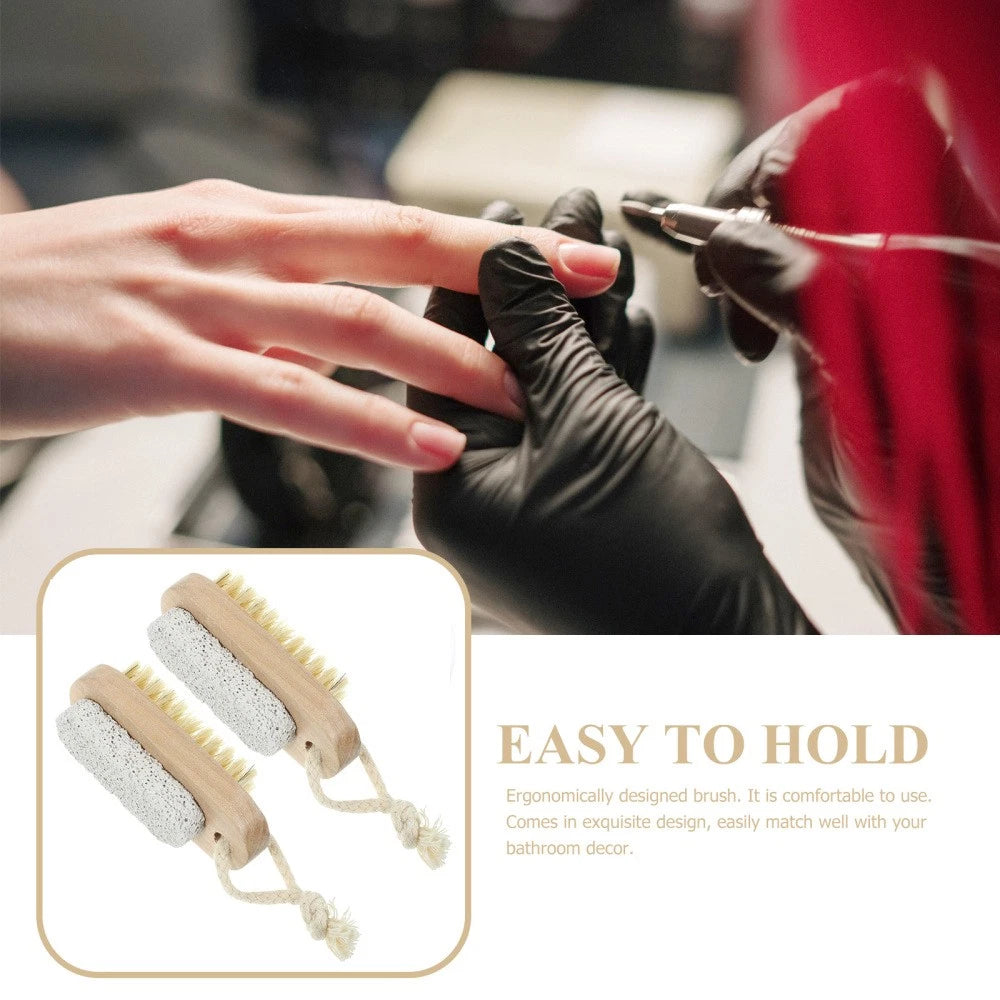 2 Pcs Double-sided Brush of Stepping Clean up Nail Bath Scrubber