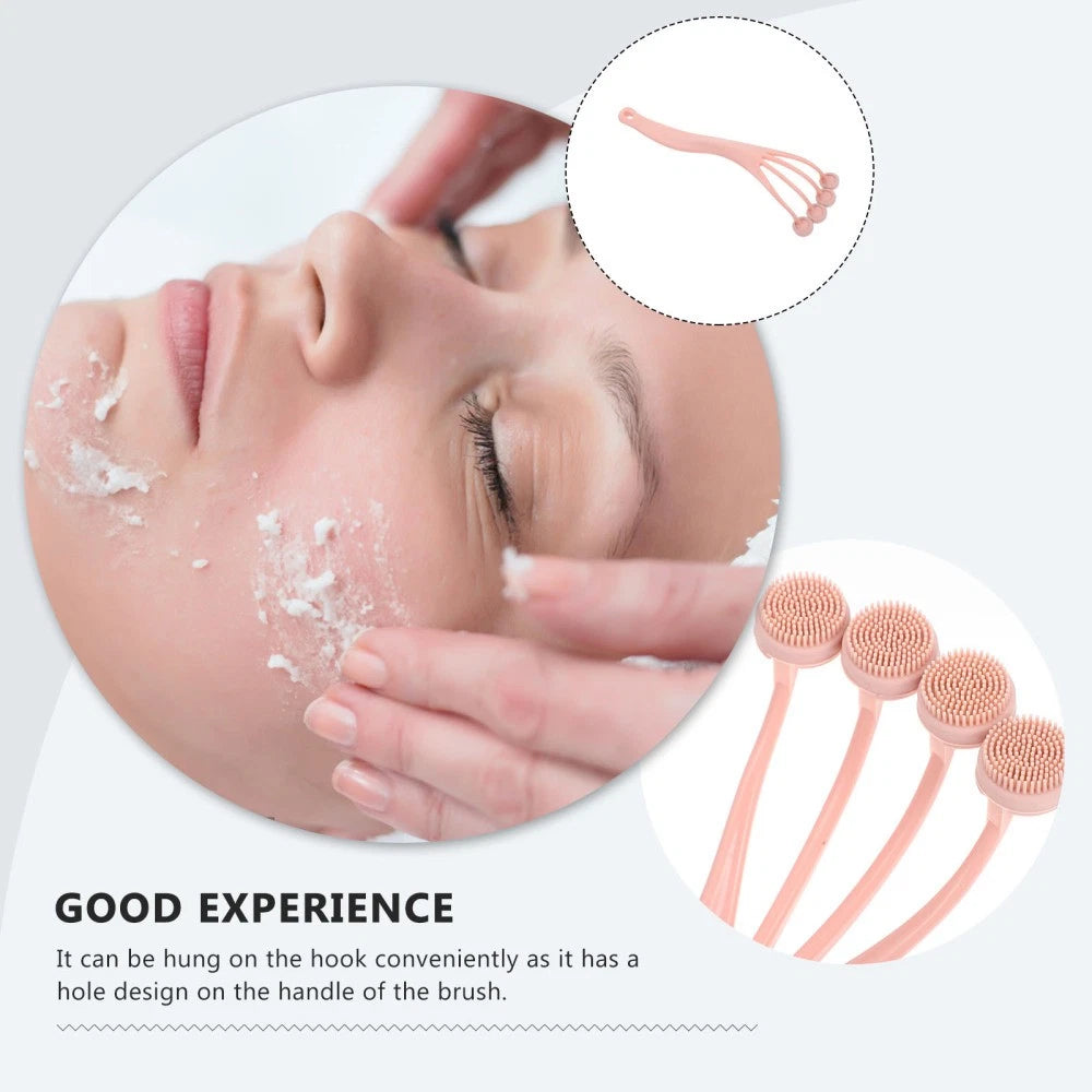 2 Pieces Exfoliating Bath Brush Back for Shower Scrubber with Long Handle