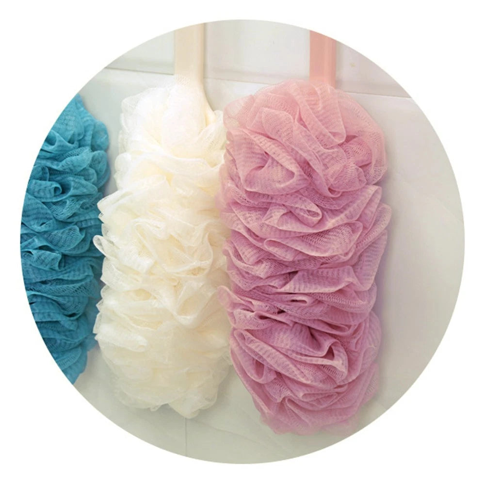 2 Pcs Rub The Back Bath Flowers Bathroom Scrubber Body Brush with Handle
