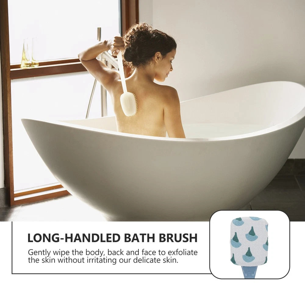 2 pcs Household Bath Brush Practical Shower Brush Back Cleaning Brush for